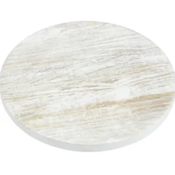 Absorbent Stone Coaster - Round - Whitewashed Wood
