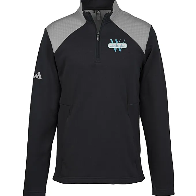 adidas Textured Mixed Media 1/4-Zip Pullover - Men's