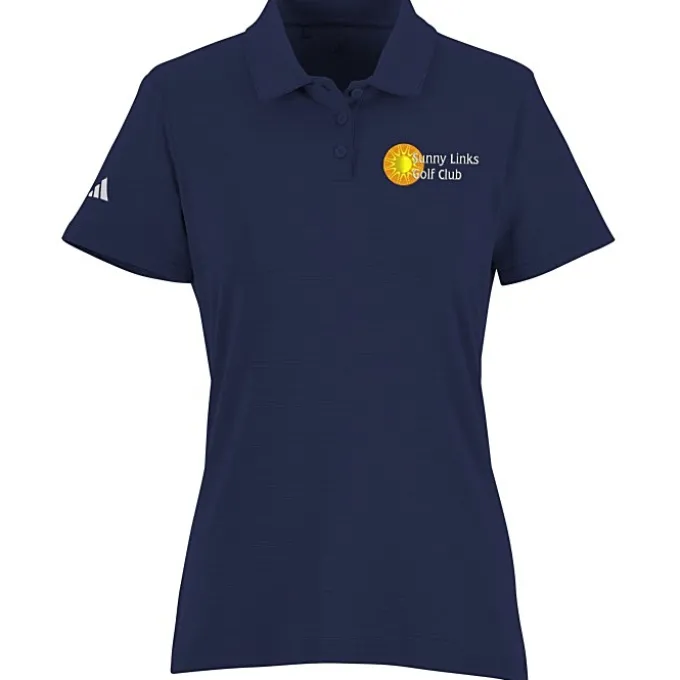 adidas Textured Stripe Polo - Ladies'