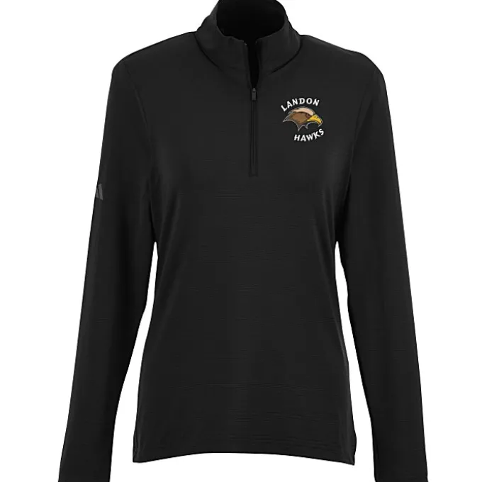 adidas Textured Stripe 1/4-Zip Pullover - Ladies'