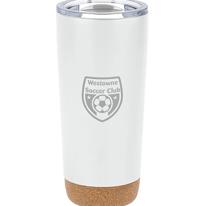 Austin Vacuum Tumbler with Cork Bottom - 20 oz. - Laser Engraved