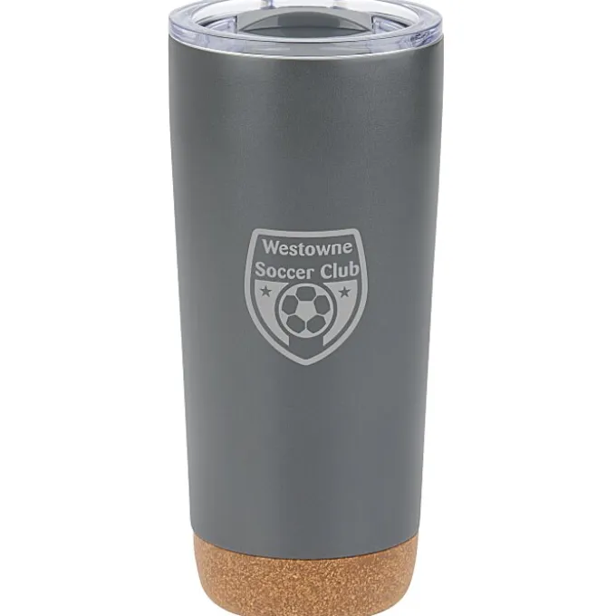 Austin Vacuum Tumbler with Cork Bottom - 20 oz. - Laser Engraved