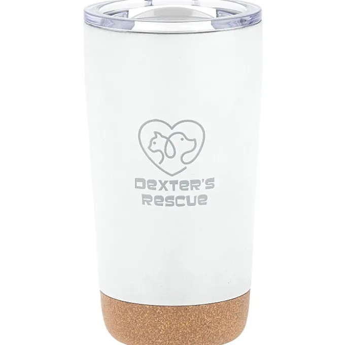 Austin Vacuum Tumbler with Cork Bottom - 16 oz. - Laser Engraved