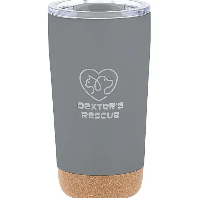 Austin Vacuum Tumbler with Cork Bottom - 16 oz. - Laser Engraved