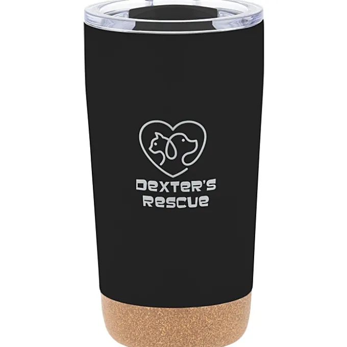 Austin Vacuum Tumbler with Cork Bottom - 16 oz. - Laser Engraved