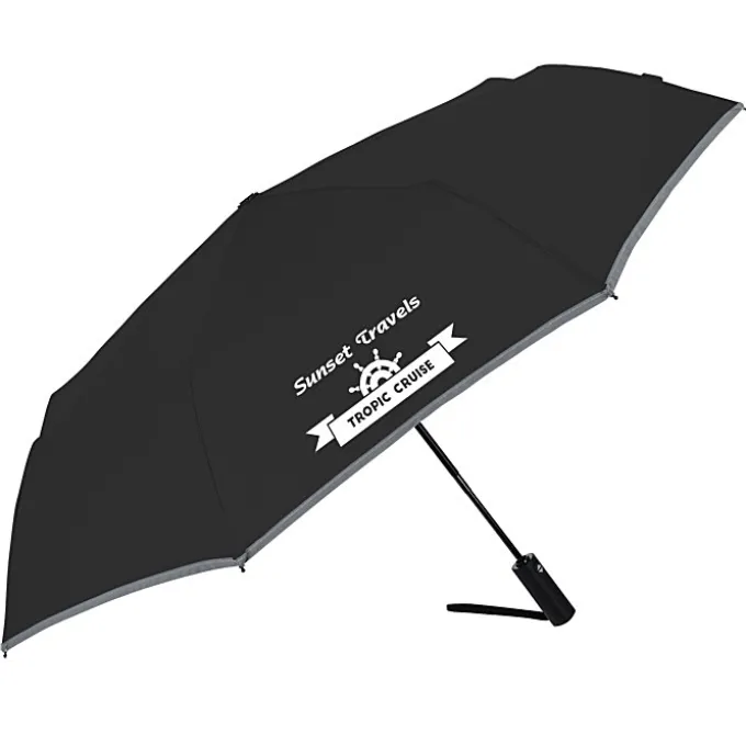 Auto Open Reflective Trim Umbrella - 48-inch Arc