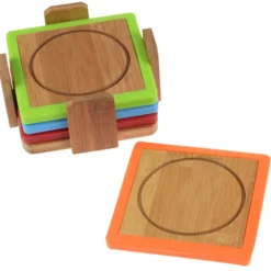 Bamboo and Silicone Coaster Set