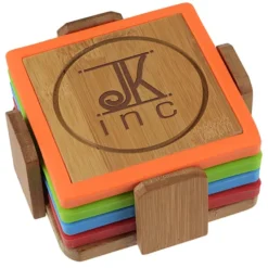 Bamboo and Silicone Coaster Set