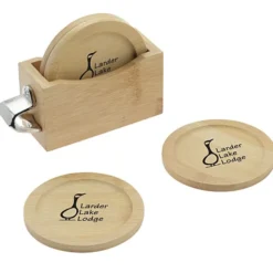 Bamboo Coaster Set with Bottle Opener