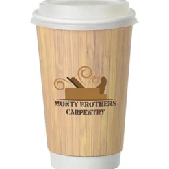 Bamboo Full Color Insulated Paper Cup with Lid - 16 oz.