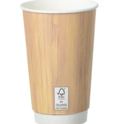 Bamboo Full Color Insulated Paper Cup with Lid - 16 oz.