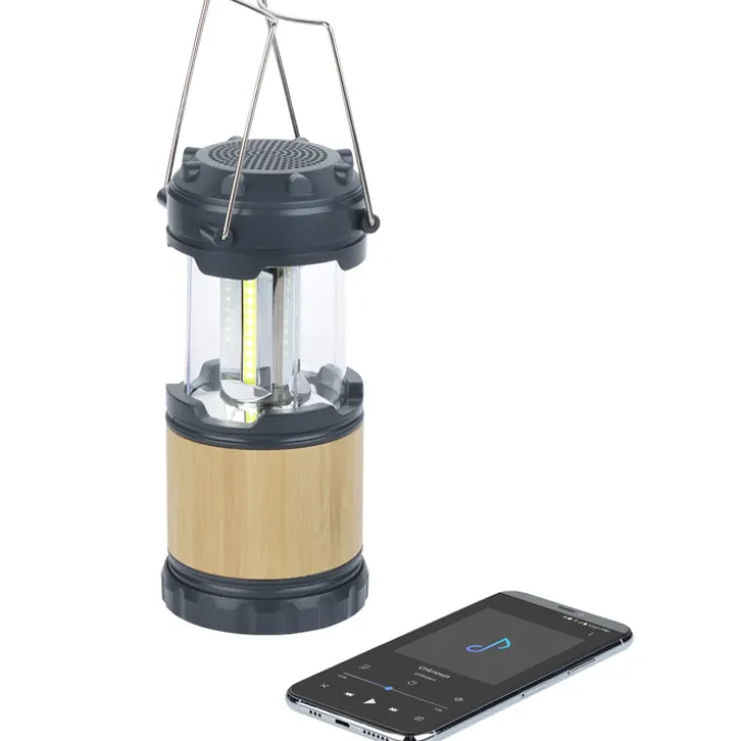 Bamboo Pop Up Lantern with Bluetooth Speaker