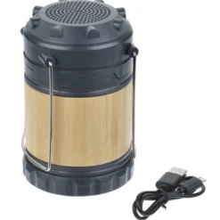 Bamboo Pop Up Lantern with Bluetooth Speaker - 24 hr