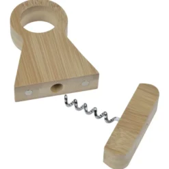 Bamboo Wine Bottle Stand with Corkscrew