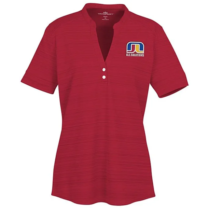 Barcode Textured Henley - Ladies'