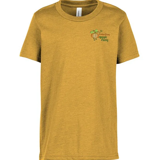 Bella+Canvas Crewneck T-Shirt - Youth - Heathers - Embroidered