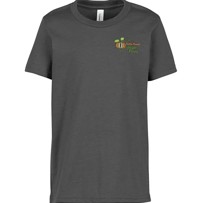 Bella+Canvas Crewneck T-Shirt - Youth - Heathers - Embroidered