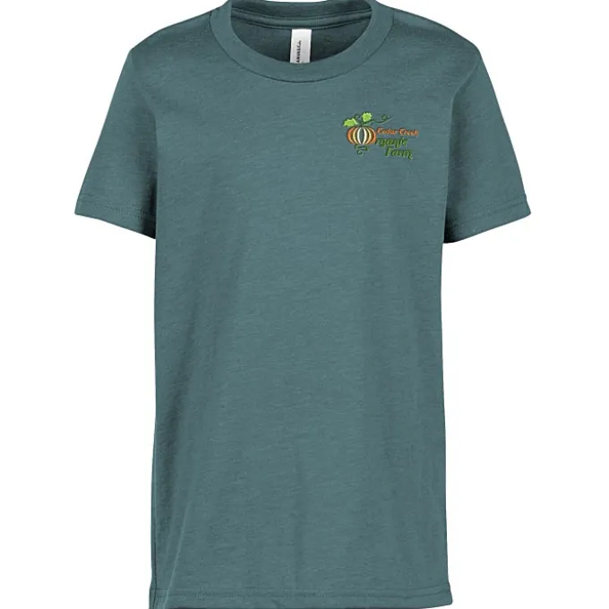 Bella+Canvas Crewneck T-Shirt - Youth - Heathers - Embroidered