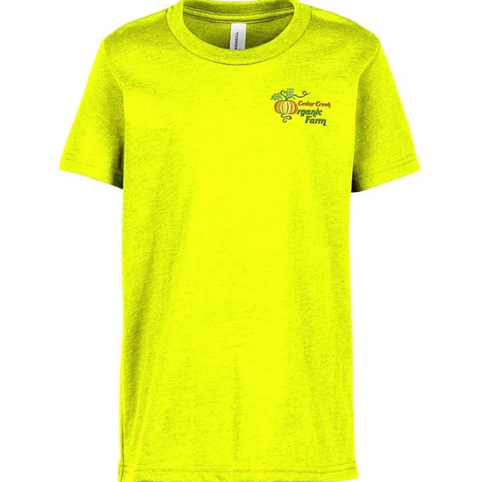 Bella+Canvas Crewneck T-Shirt - Youth - Heathers - Embroidered