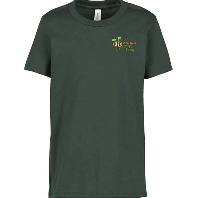 Bella+Canvas Crewneck T-Shirt - Youth - Heathers - Embroidered