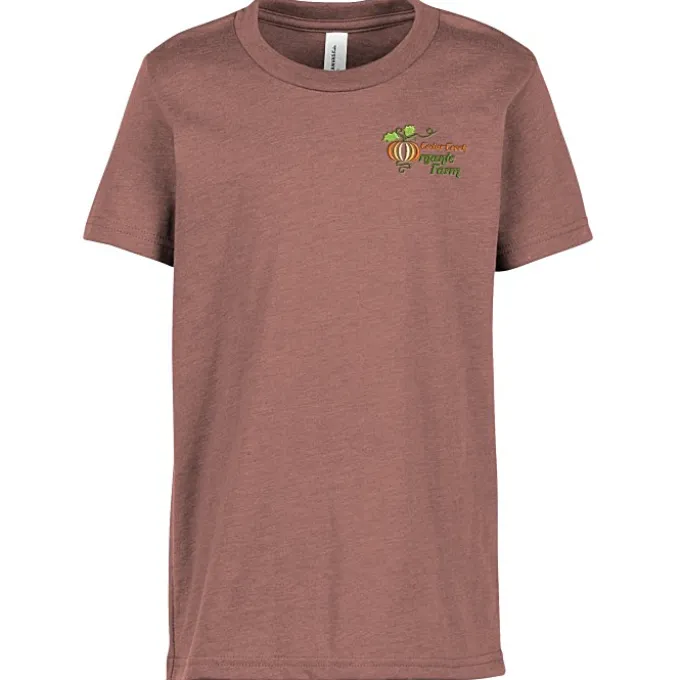 Bella+Canvas Crewneck T-Shirt - Youth - Heathers - Embroidered