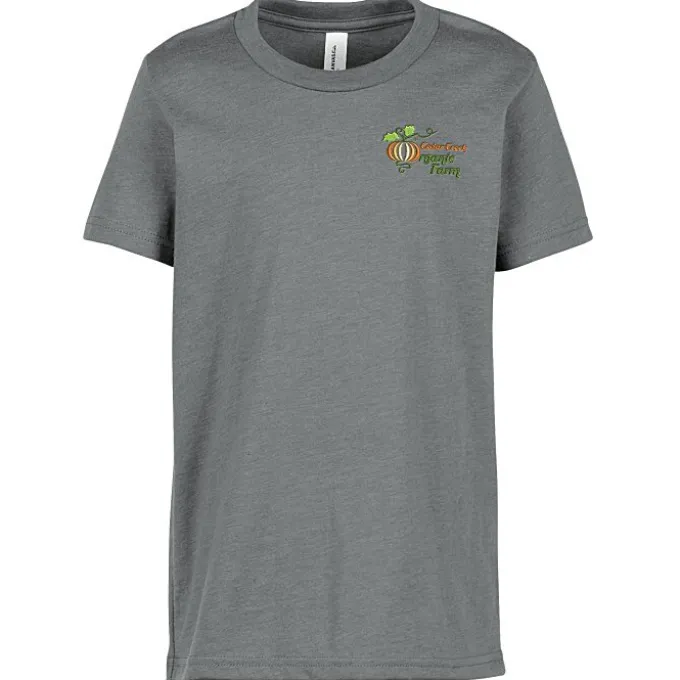 Bella+Canvas Crewneck T-Shirt - Youth - Heathers - Embroidered