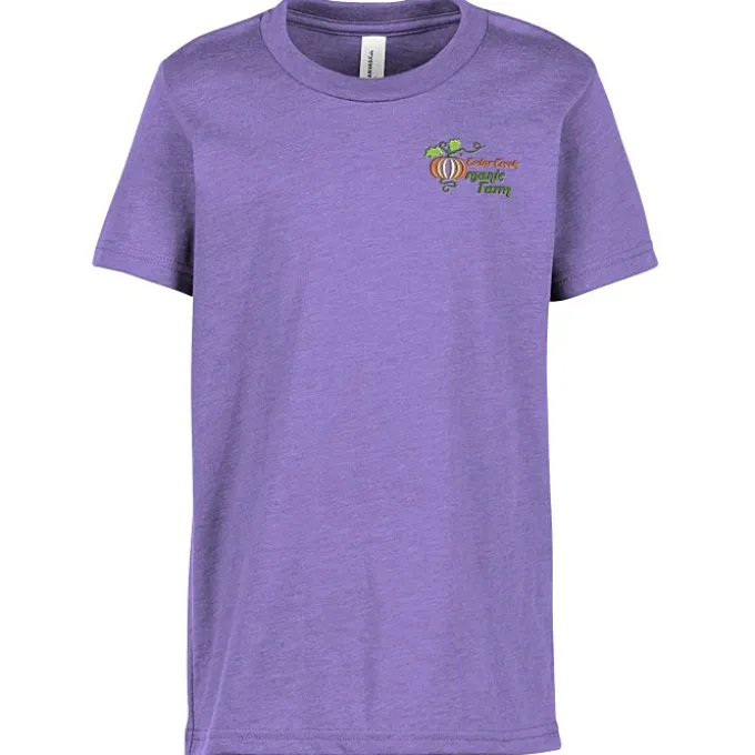 Bella+Canvas Crewneck T-Shirt - Youth - Heathers - Embroidered