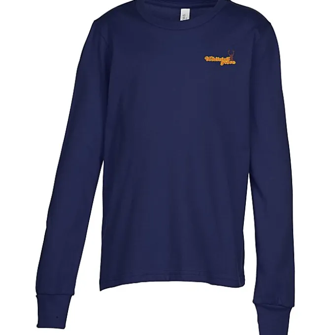 Bella+Canvas Long Sleeve Crewneck T-Shirt - Youth - Embroidered
