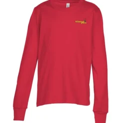Bella+Canvas Long Sleeve Crewneck T-Shirt - Youth - Embroidered