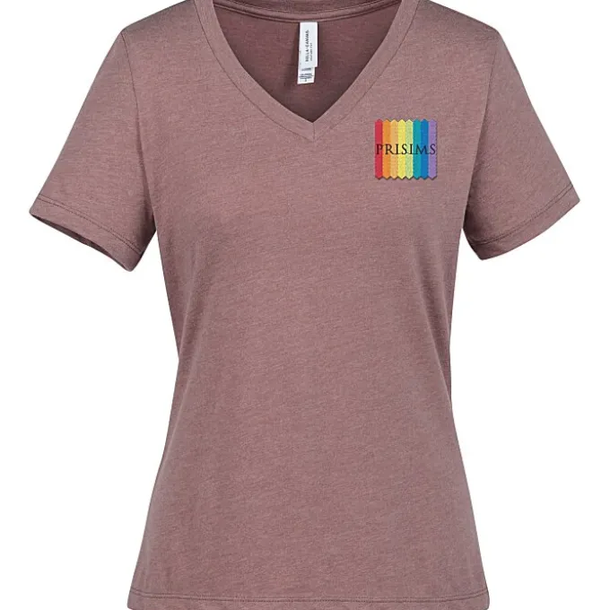Bella+Canvas Relaxed V-Neck T-Shirt - Ladies' - Heathers - Embroidered