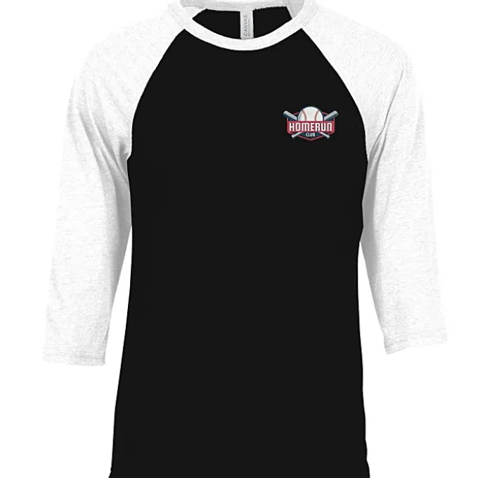 Bella+Canvas 3/4 Sleeve Baseball Tee - Embroidered