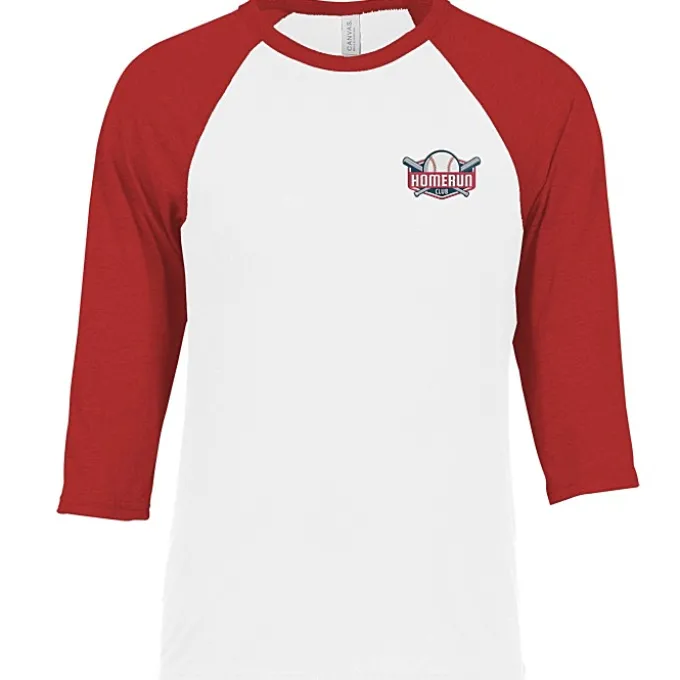 Bella+Canvas 3/4 Sleeve Baseball Tee - Embroidered