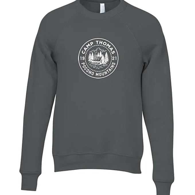 Bella+Canvas Solid Sponge Fleece Raglan Crewneck - Screen