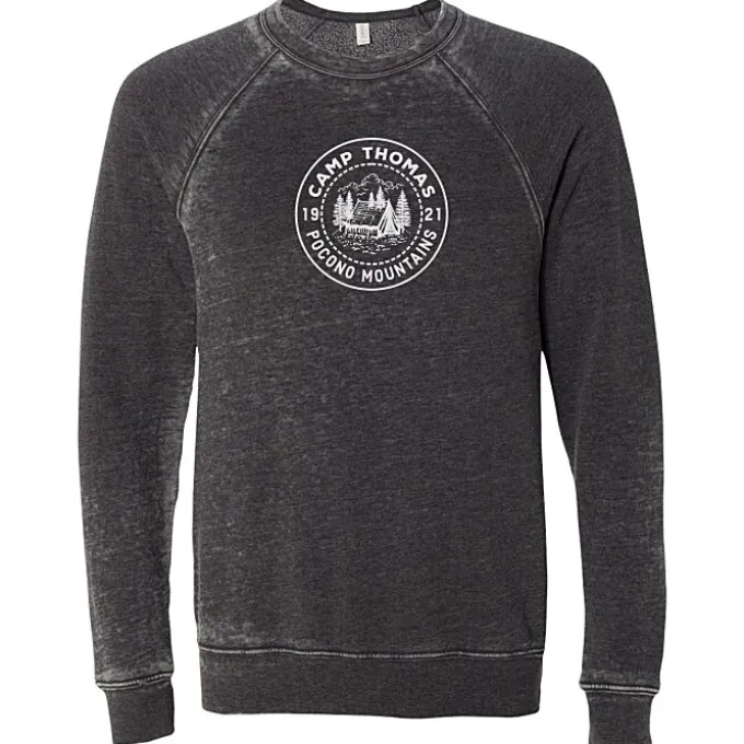 Bella+Canvas Solid Sponge Fleece Raglan Crewneck - Screen