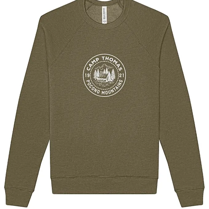 Bella+Canvas Solid Sponge Fleece Raglan Crewneck - Screen