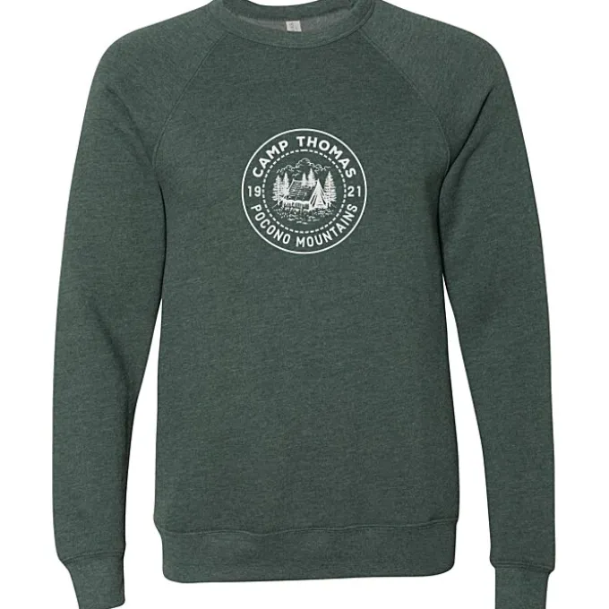 Bella+Canvas Solid Sponge Fleece Raglan Crewneck - Screen