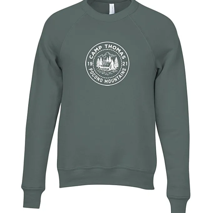 Bella+Canvas Solid Sponge Fleece Raglan Crewneck - Screen