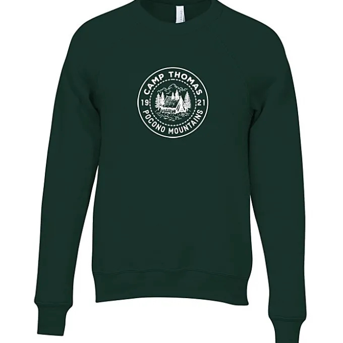 Bella+Canvas Solid Sponge Fleece Raglan Crewneck - Screen