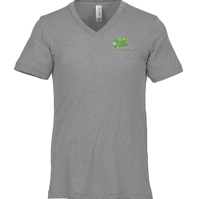 Bella+Canvas Tri-Blend V-Neck T-Shirt - Men's - Embroidered