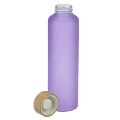 Belle Frosted Glass Bottle with Bamboo Lid - 20 oz.