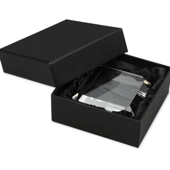 Beveled Crystal Paperweight - Square
