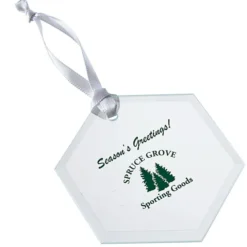 Beveled Glass Ornament - Hexagon