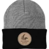 Big Cuff Knit Cap - Two Tone - Laser Engraved Patch