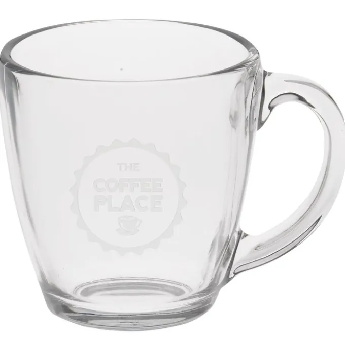 Bistro Glass Mug - 16 oz - Deep Etch