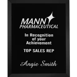 Black Glass Wall Plaque - 10 inches