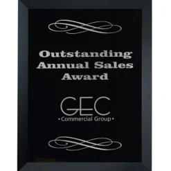 Black Glass Wall Plaque - 9 inches