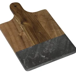 Black Marble and Wood Cutting Board