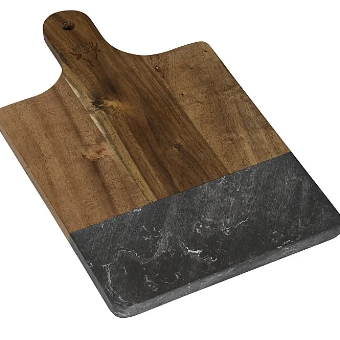 Black Marble and Wood Cutting Board