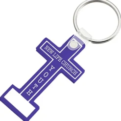 Block Cross Soft Keychain - Opaque