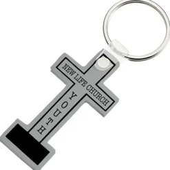 Block Cross Soft Keychain - Opaque